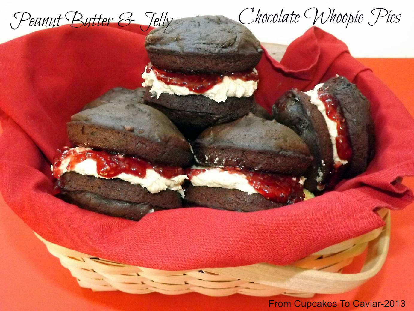 Peanut Butter & Jelly Chocolate Whoopie Pies