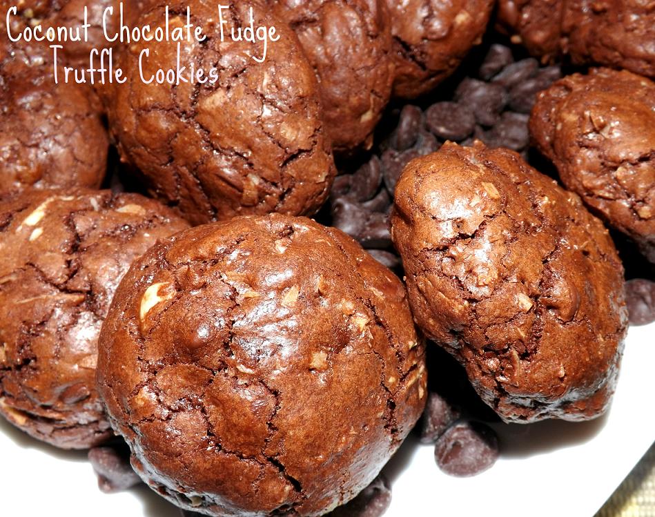 Coconut Chocolate Fudge Truffle Cookies