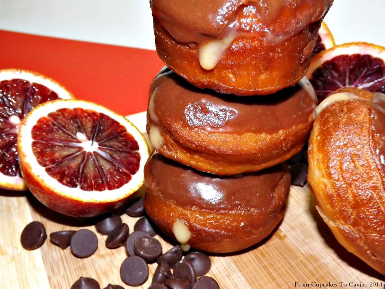 Chocolate Iced Yeast Doughnuts With Blood Orange Filling