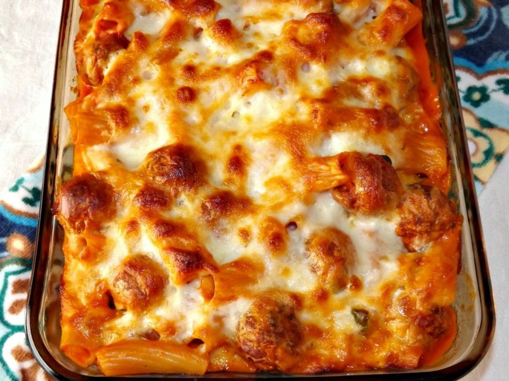 Cheesy Meatball And Sausage Pasta Bake From Cupcakes To Caviar