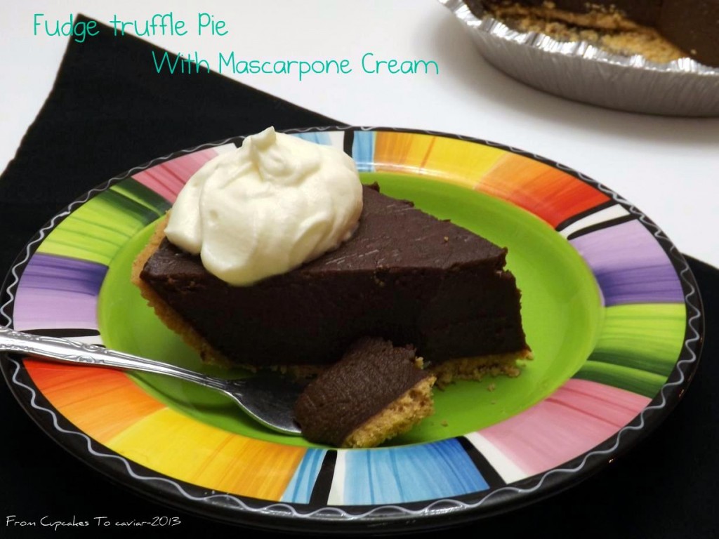 Fudge truffle Pie With Mascarpone Cream