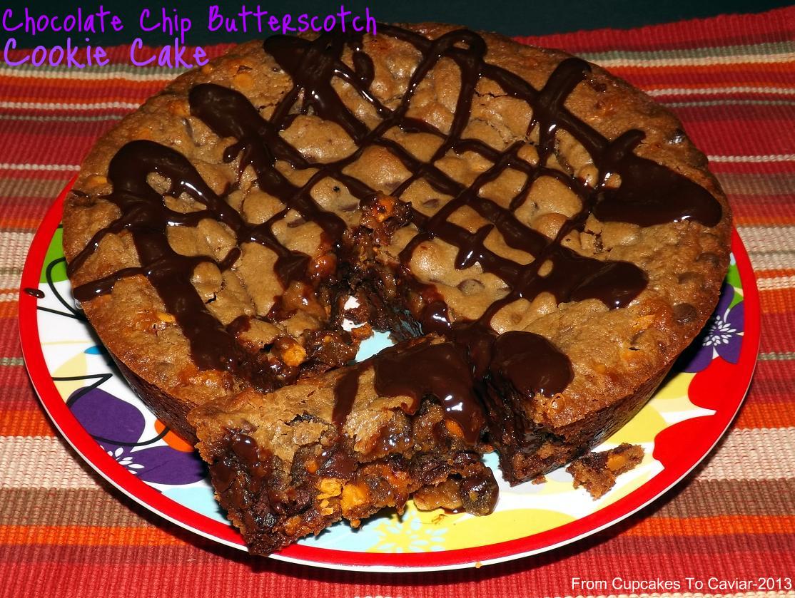 Chocolate Chip Butterscotch Cookie Cake
