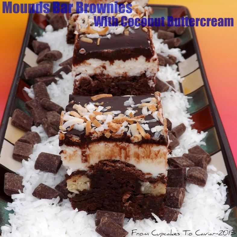 Mounds Bar Brownies With Coconut Buttercream