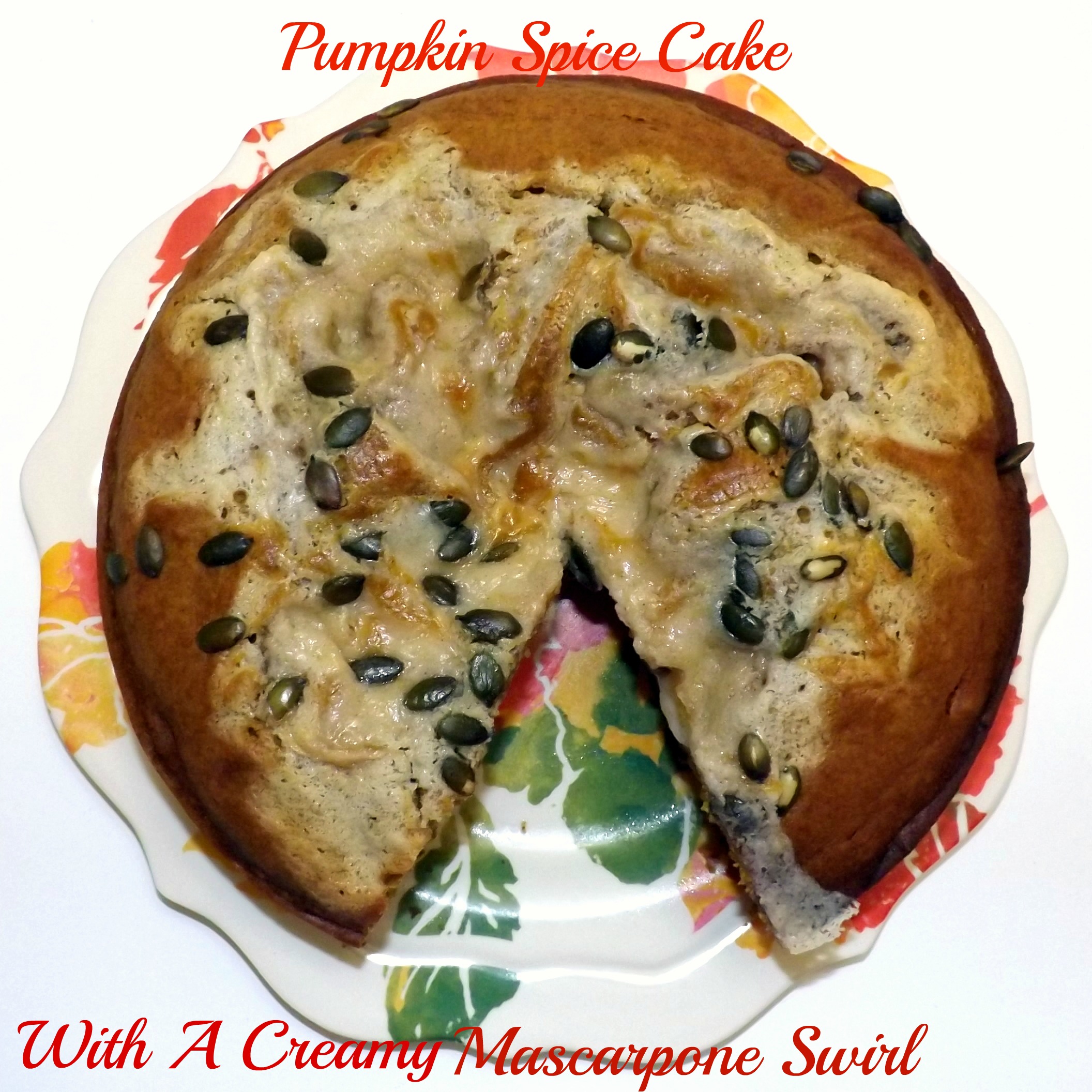 Pumpkin Spice Cake With A Creamy Mascarpone Swirl