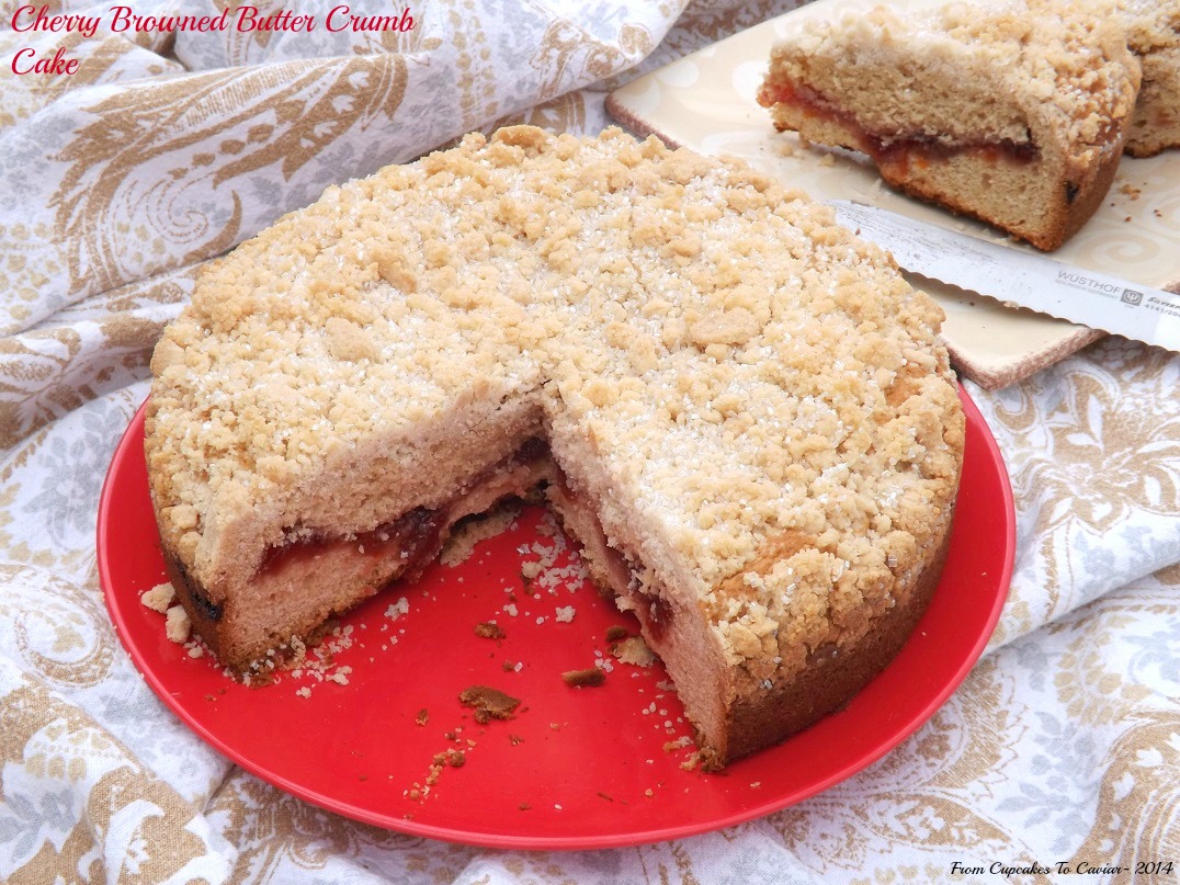 Cherry Browned Butter Crumb Cake