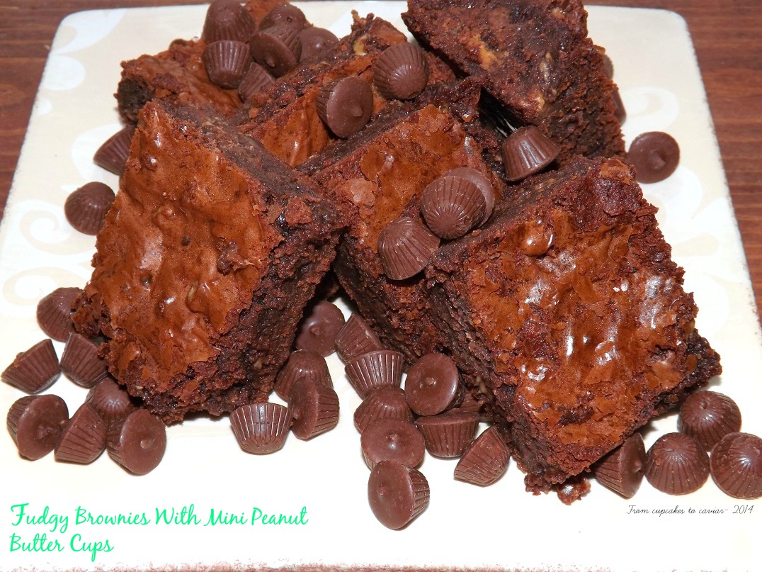 Fudgy Brownies With Mini Peanut Butter Cups