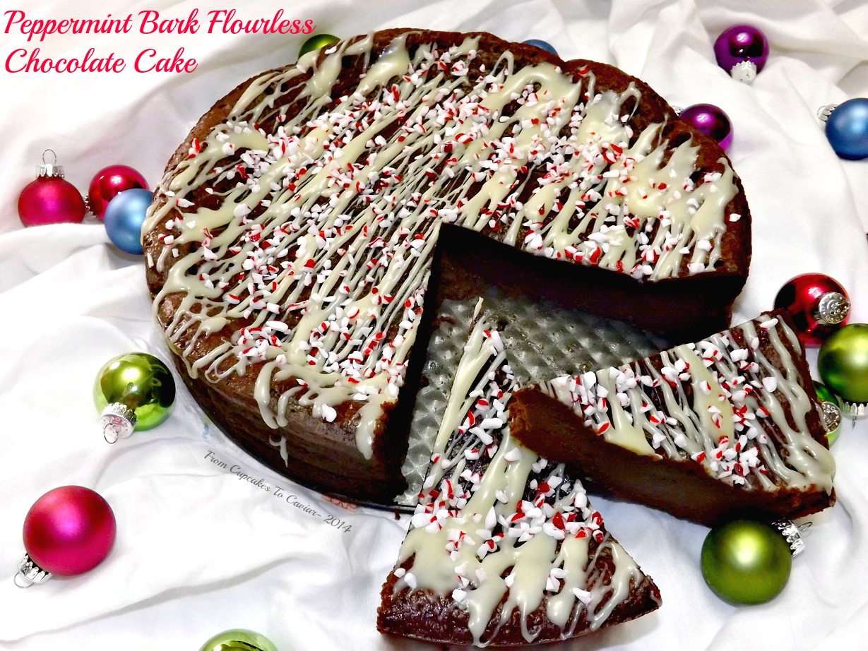 Peppermint Bark Flourless Chocolate Cake