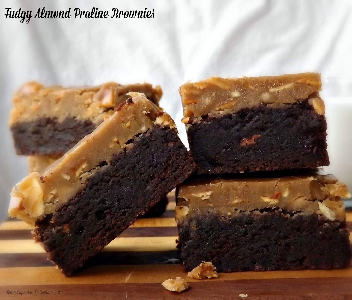 Fudgy Almond Praline Brownies