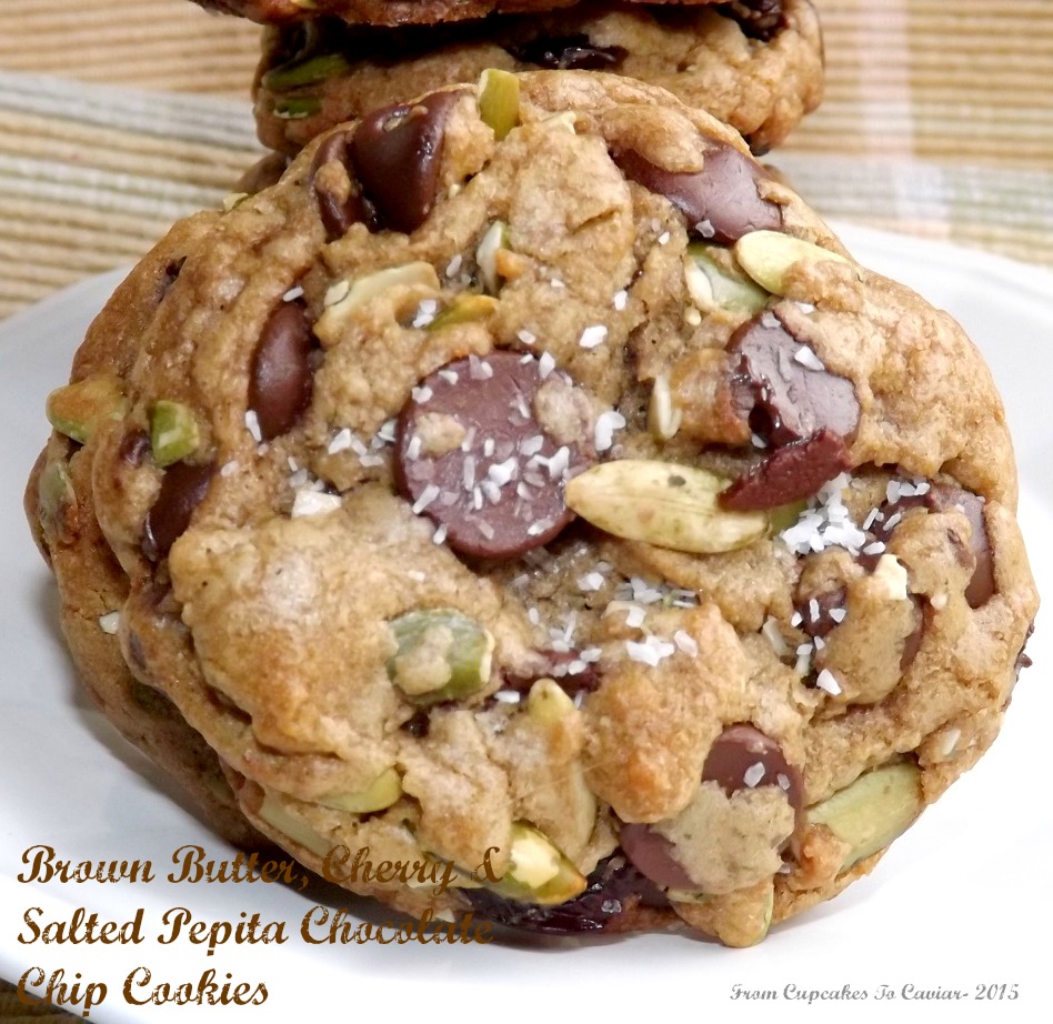 Brown Butter, Cherry & Salted Pepita Chocolate Chip Cookies