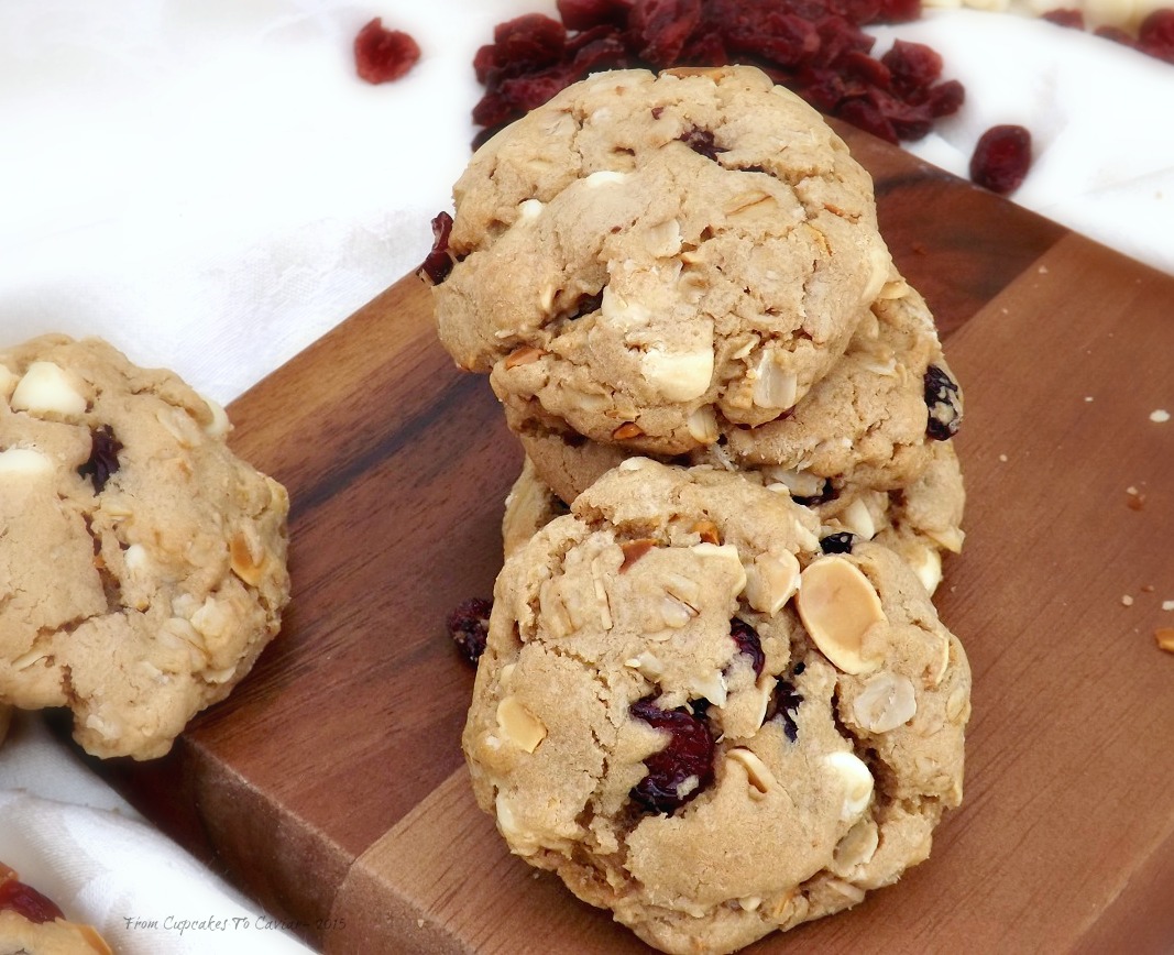 Cranberry White Chocolate Amaretto Oatmeal Cookies