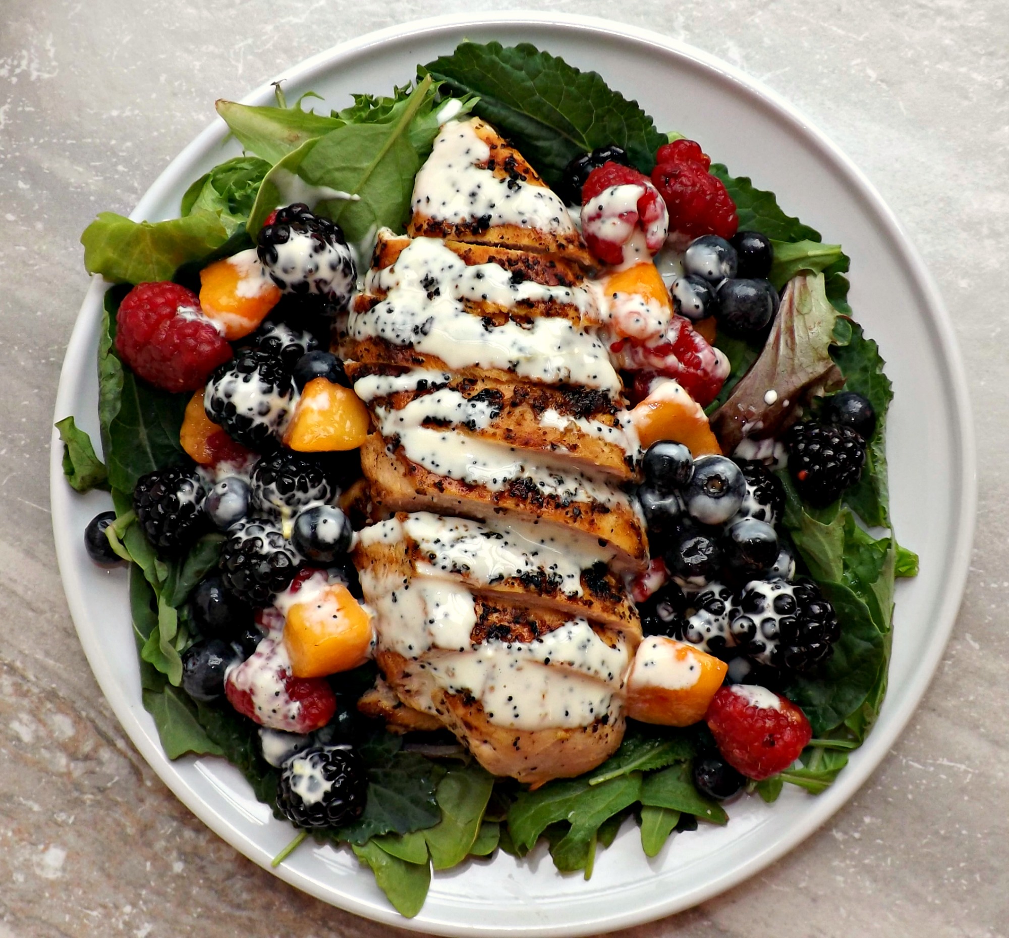 Red, White & Blue Grilled Chicken Salad With Lemon Poppyseed Dressing 5