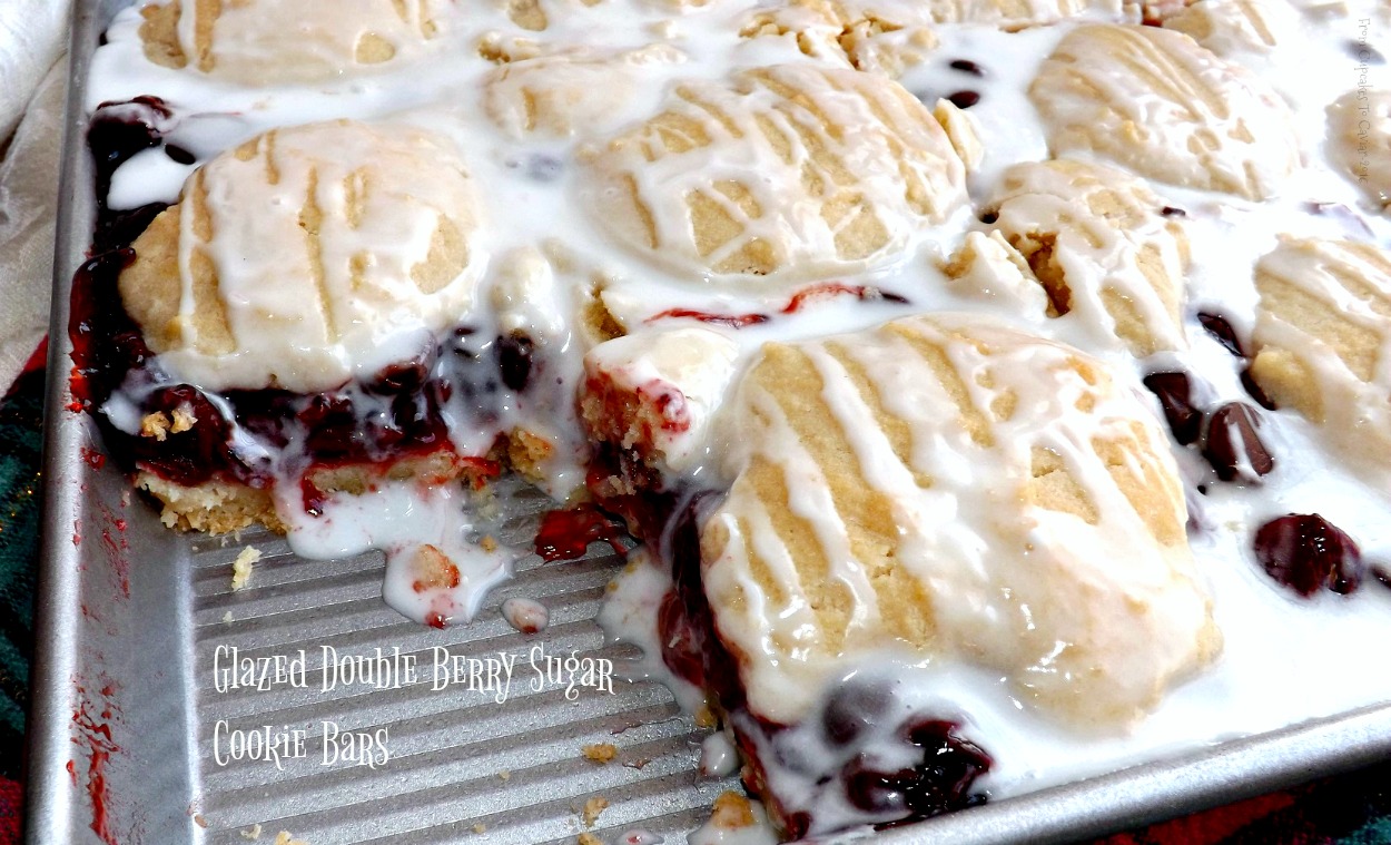 Glazed Double Berry Sugar Cookie Bars
